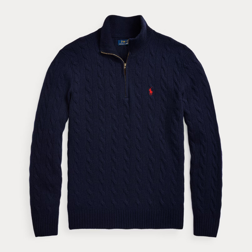 Le Pull Col Zippé Montarre · Marine